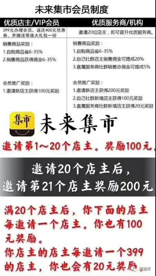 未来集市涉嫌传销交399元当店主拉人头